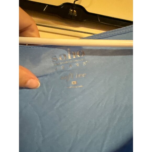 NY & Co Soho Jeans Womens Soft Tee Top XLarge Blue Short Sleeve - Picture 5 of 5